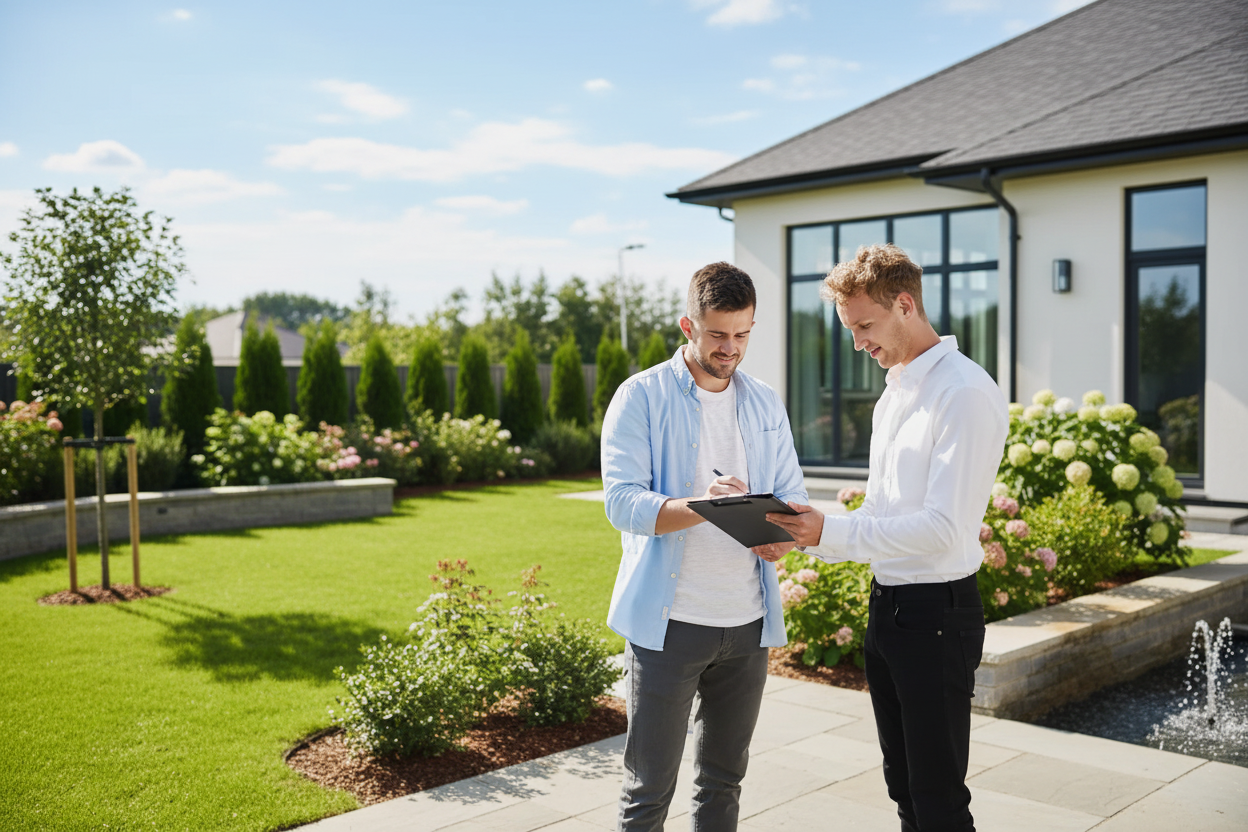 Core Landscape AZ team working on a landscaping project